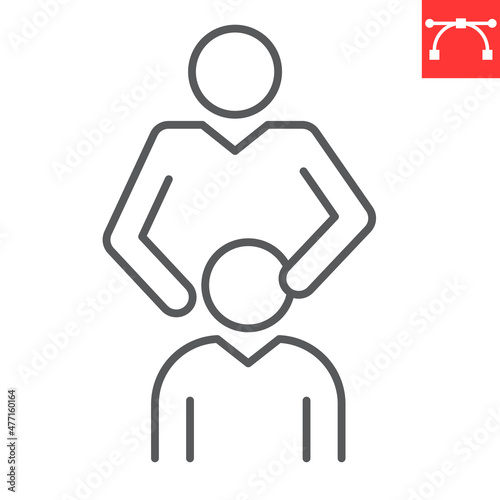 Physical therapy line icon, physiotherapy and rehabilitation, chiropractor vector icon, vector graphics, editable stroke outline sign, eps 10.