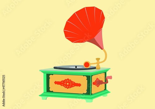 Illustration of a Gramaphone. music concept about sound icons design, vector illustration 10 eps graphic