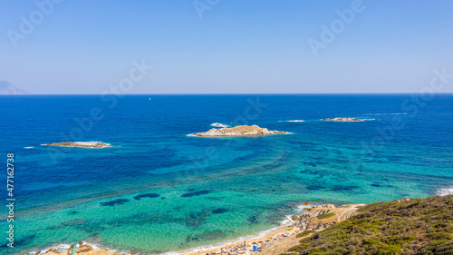 Tigania beach in Greece aerial. © ba11istic