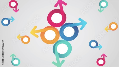 art of circle and arrows in all direction on abstract background