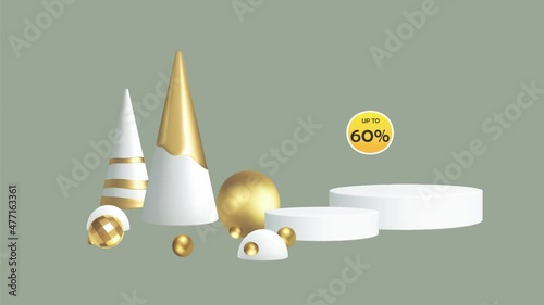 flash sale creative design on abstract background with various item