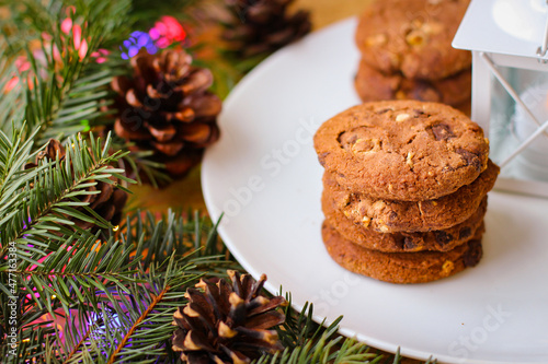 Christmas motifs. Delicious cookies for Santa.