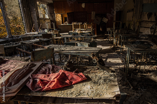 old abandoned school in chernobyl