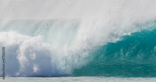 Big tropical ocean wave of high surf water