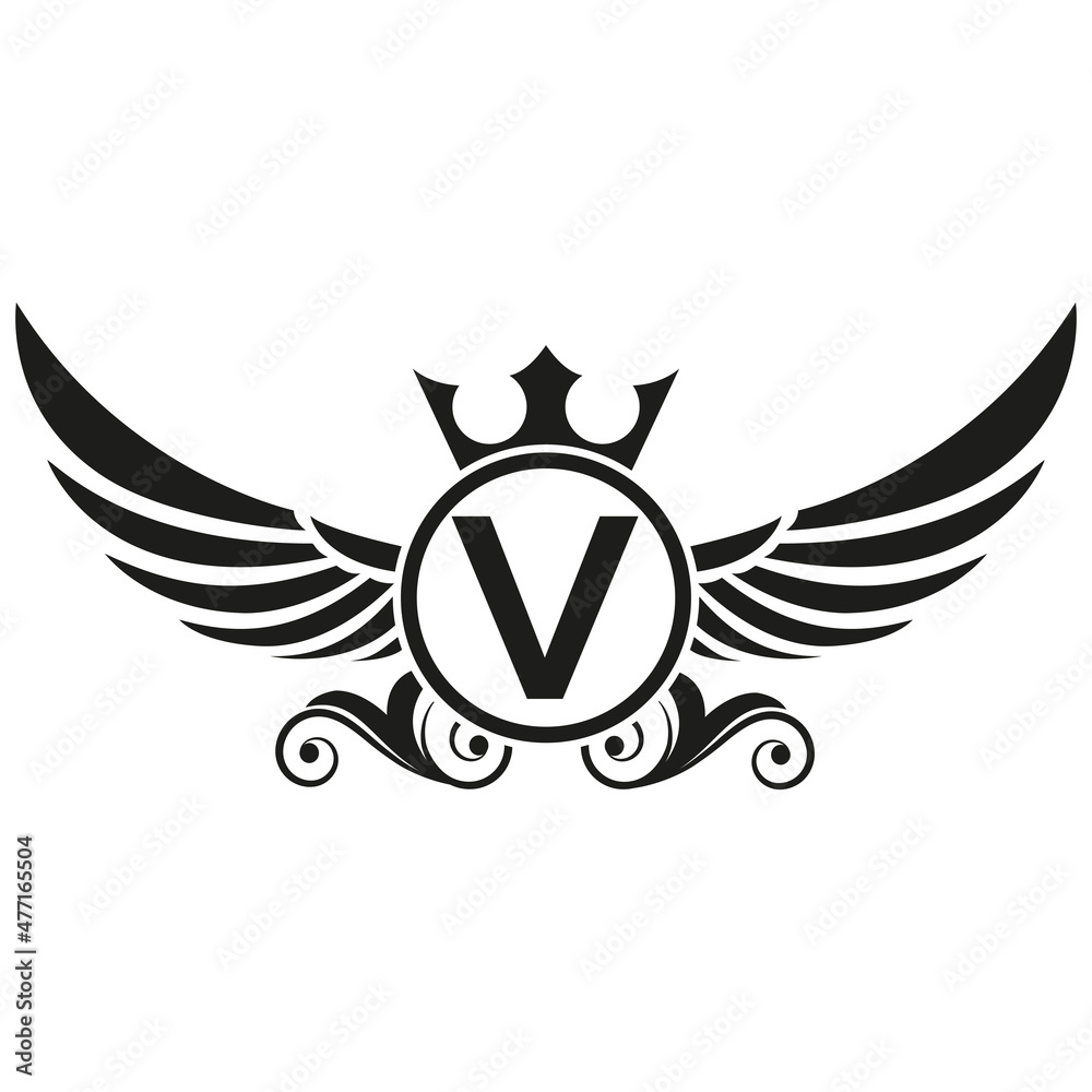 Fototapeta premium wings logo, Eagle Bird abstract Logo design vector And V Logotype, Transportation Concept