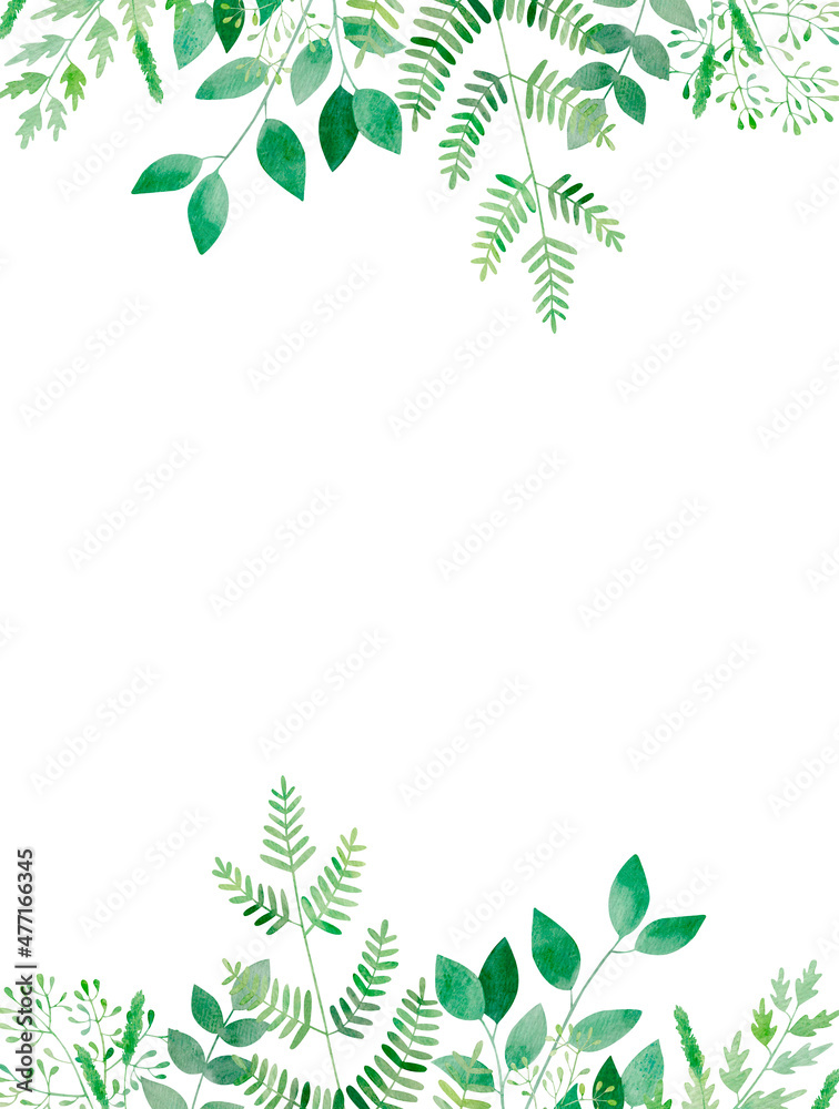 Watercolor botanical invitation template with fern and ruscus greenery for greeting cards, invitations and wedding. Ready to use card design. Watercolor botanical invitation template with fern and ruscus greenery for greeting cards, invitations and wedding. Ready to use card design.