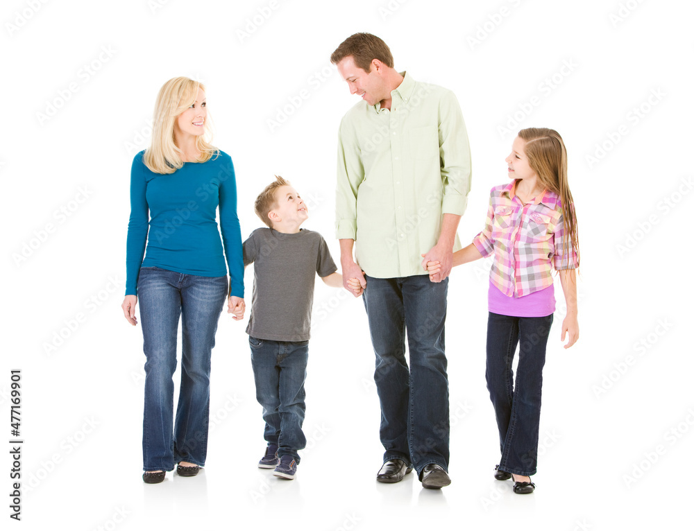 Fototapeta premium Family: Holding Hands and Walking