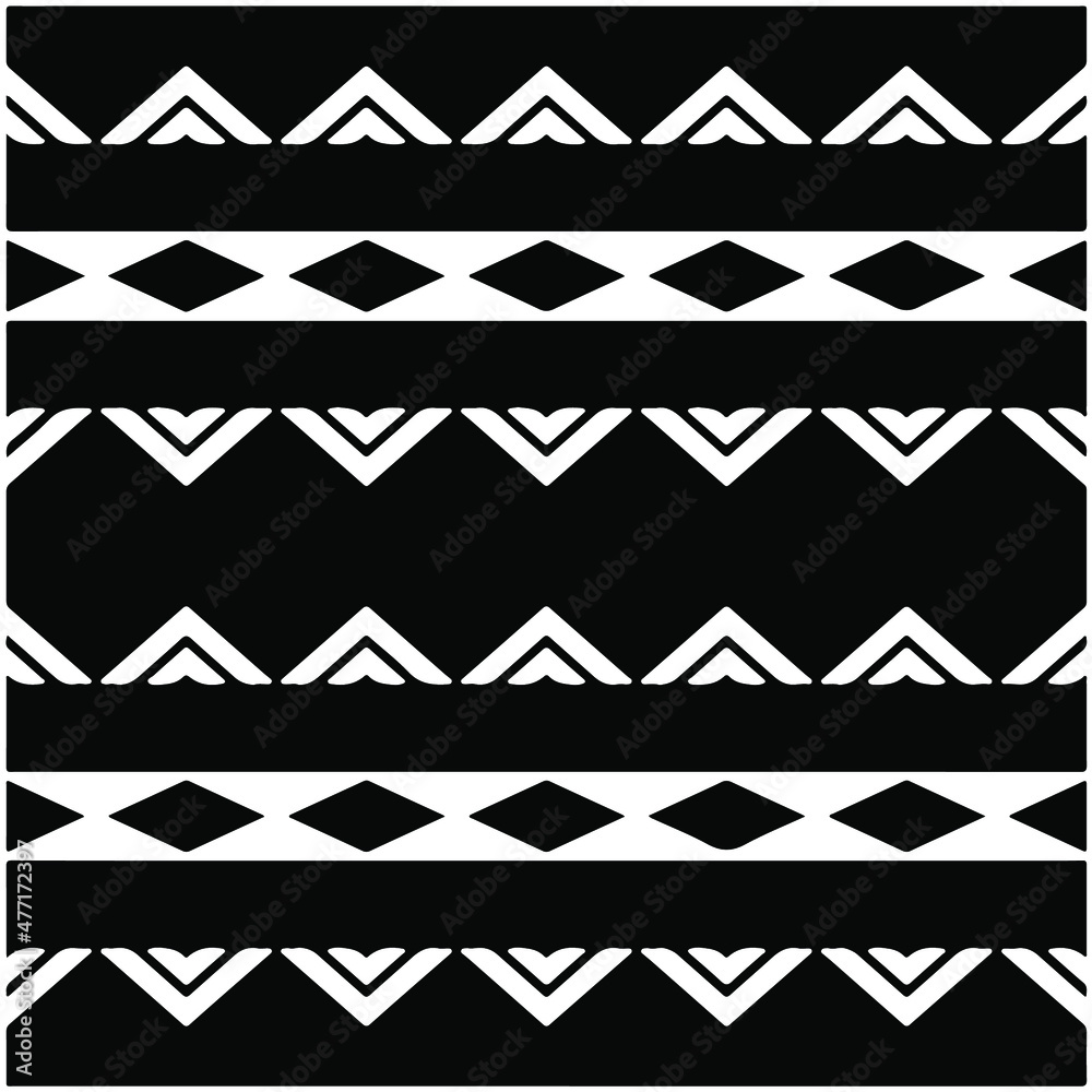 Seamless ethnic pattern color black and white.Can be used in fabric design for clothes, accessories; decorative paper, wrapping, background, wallpaper, Vector illustration. Seamless ethnic pattern color black and white.Can be used in fabric design for clothes, accessories; decorative paper, wrapping, background, wallpaper, Vector illustration.