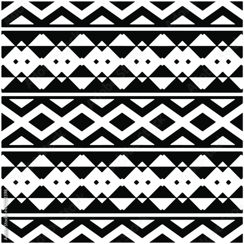 Seamless ethnic pattern color black and white.Can be used in fabric design for clothes  accessories  decorative paper  wrapping  background  wallpaper  Vector illustration.