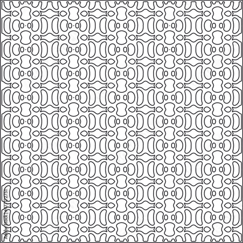 Vector ethnic pattern with symmetrical elements . Repeating geometric tiles from striped elements.Monochrome texture.Black and white pattern for wallpapers and backgrounds.