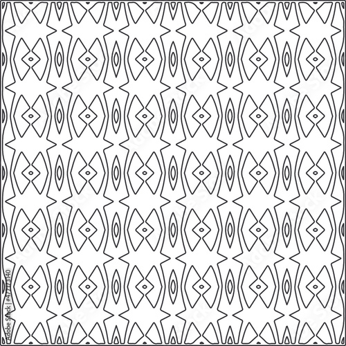 Vector pattern with symmetrical elements. Repeating geometric tiles from striped elements.Monochrome stylish texture.Black and white pattern for wallpapers and backgrounds. © t2k4