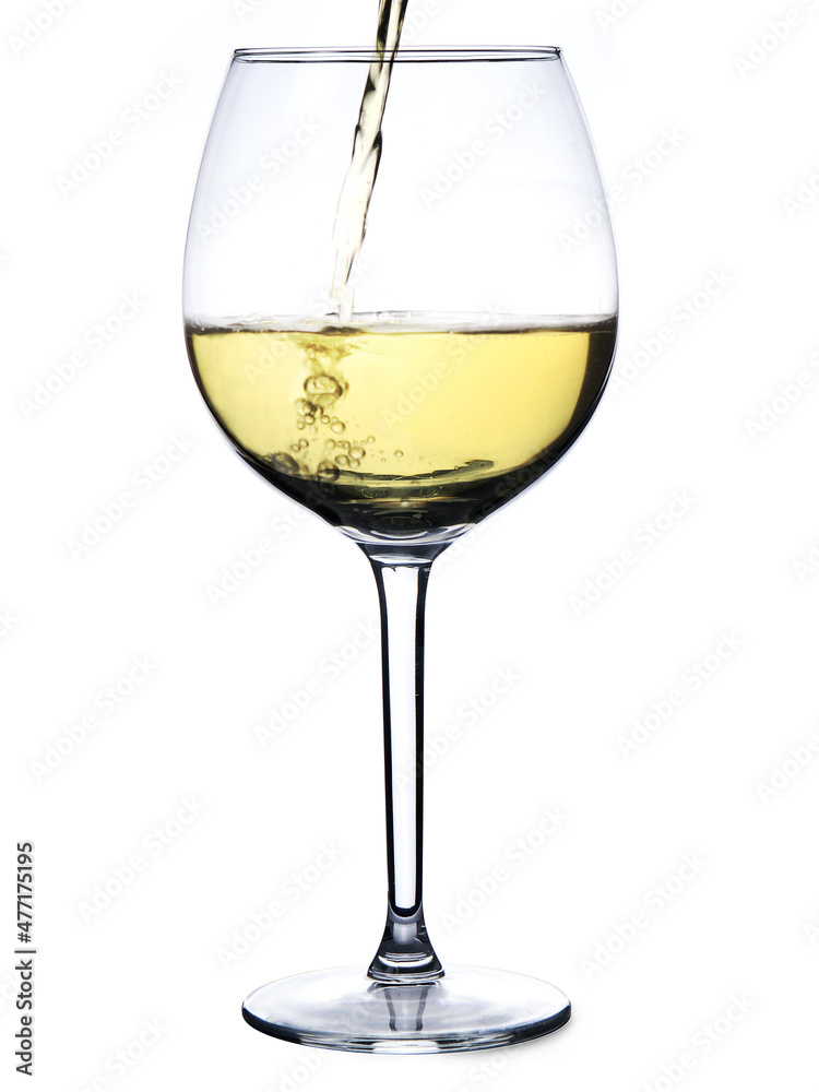Splash white wine glass against a white background. Splash white wine glass against a white background.