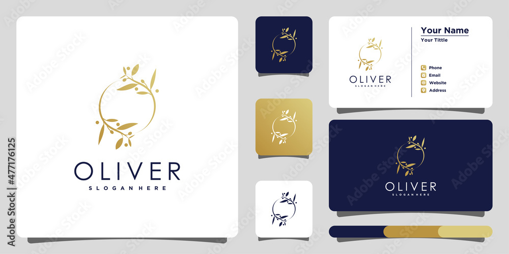 Fototapeta premium Olive oil logo design template unique and business card. Premium Vector