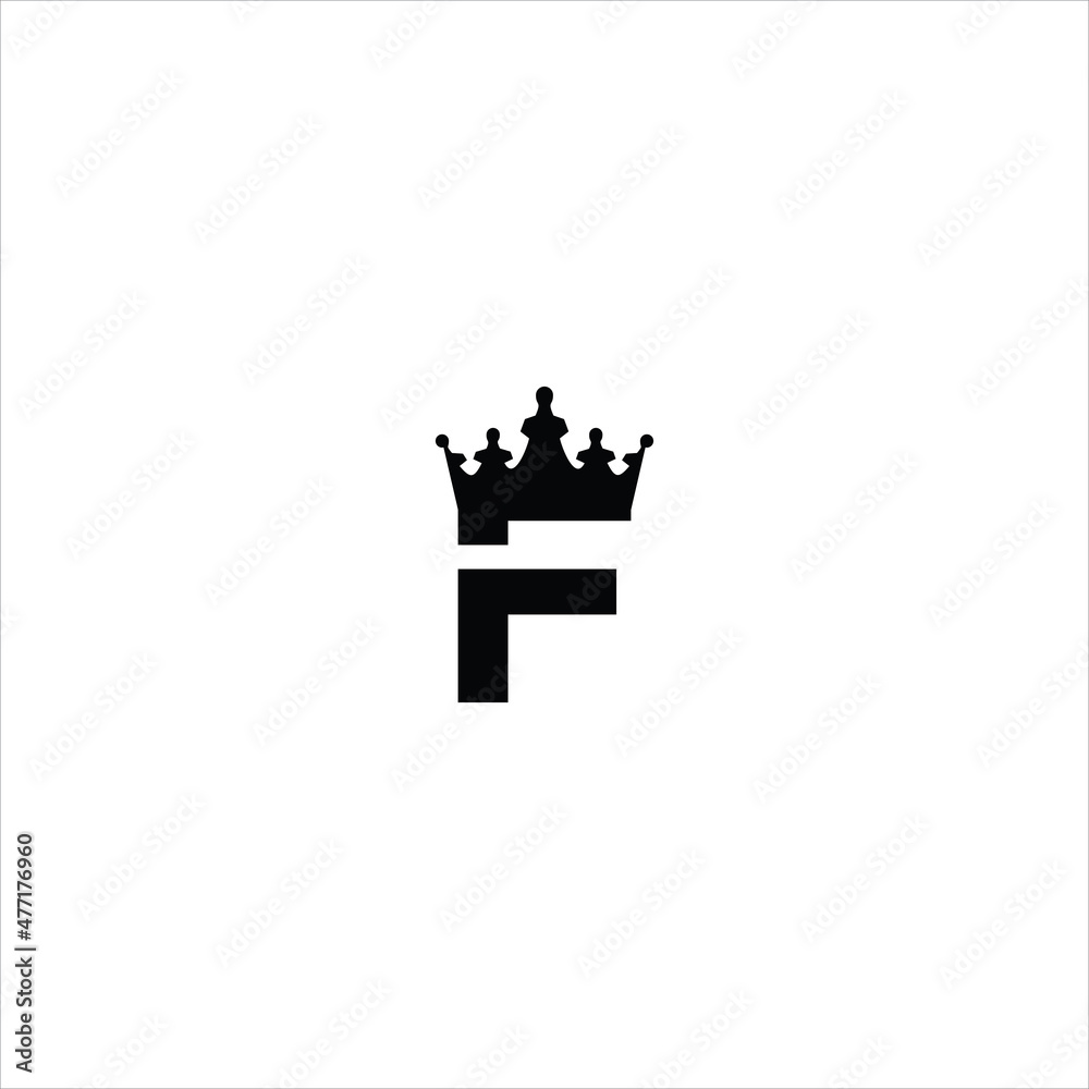 letter f logo vector crown template