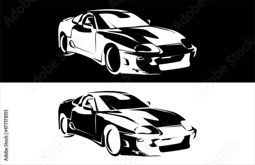 Minimalism Illustration Super Car Vector Design