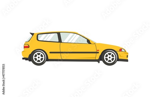  yellow car types coupe hatchback vector