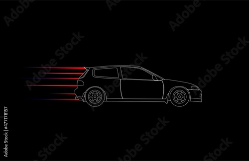 fast car types coupe hatchback outline vector