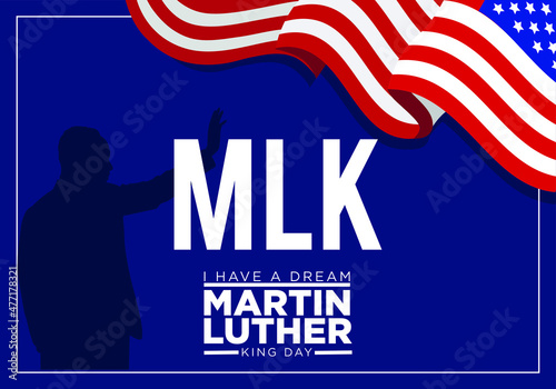 Martin Luther King Jr Vector Illustration on Abstract Background |  Martin Luther King Day MLK photo