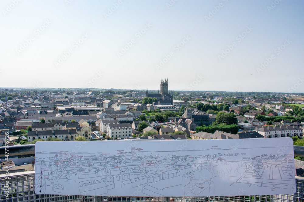 Aerial View of Kilkenny Town, Ireland.