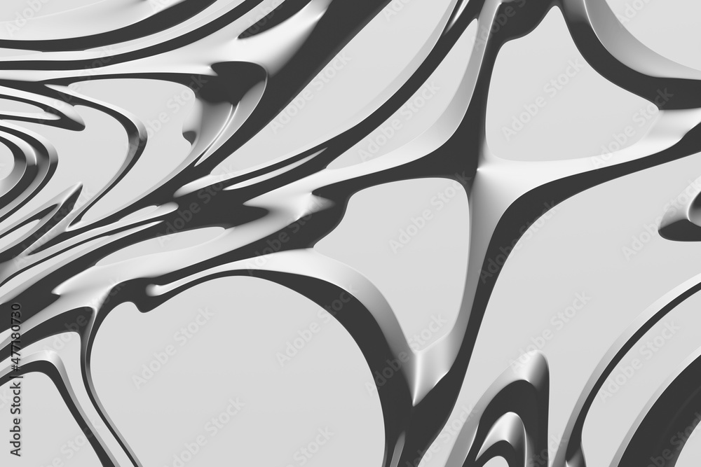 Fototapeta premium Abstract monochrome psychedelic painting painted by altered consciousness.