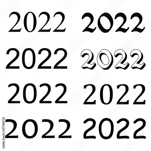 Set Of Font 2022 New Year