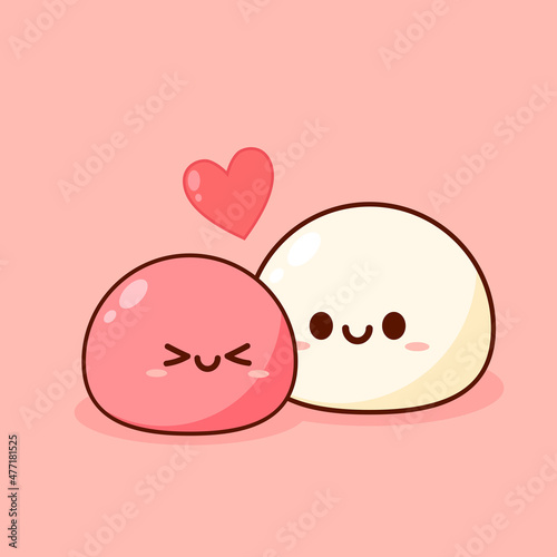 Mochi icon vector. Mochi logo design. Japanese rice dessert.