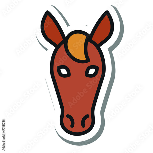 farm animals colorful sickers, badges and icons illustrations