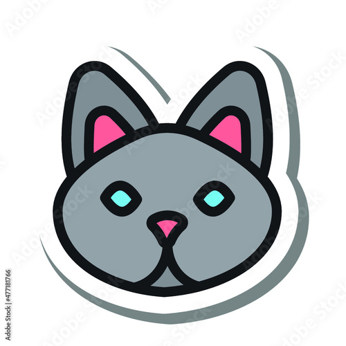 farm animals colorful sickers, badges and icons illustrations