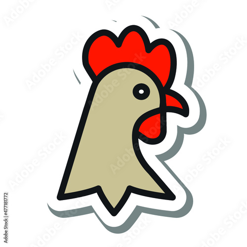 farm animals colorful sickers, badges and icons illustrations