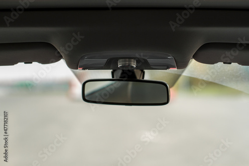 Konstfotografi The rearview mirror inside the car.