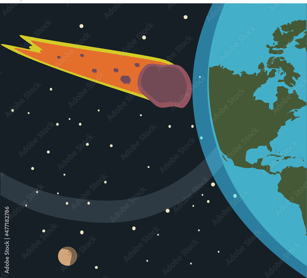 retro meteorite poster down to earth