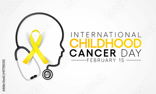 International Childhood Cancer day (ICCD) is observed every year on February 15,  to raise awareness, and to express support for children and adolescents with cancer. Vector illustration