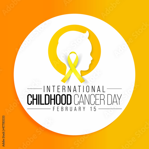 International Childhood Cancer day (ICCD) is observed every year on February 15,  to raise awareness, and to express support for children and adolescents with cancer. Vector illustration