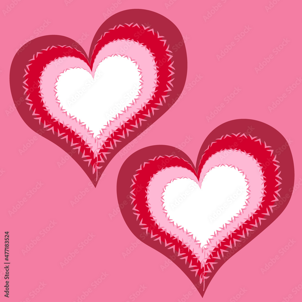 Illustration on a square background - cold hearts - two abstract hearts in frost. Graphics, surreal. Design element Illustration on a square background - cold hearts - two abstract hearts in frost. Graphics, surreal. Design element