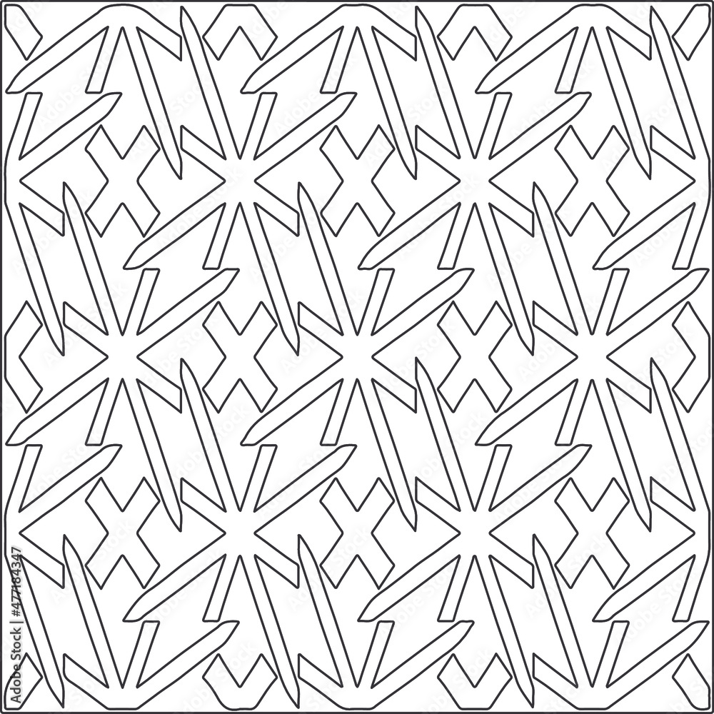 Vector pattern with symmetrical elements . Repeating geometric tiles from striped elements.Monochrome stylish texture.Black and
white pattern for wallpapers and backgrounds.
Vector pattern with symmetrical elements . Repeating geometric tiles from striped elements.Monochrome stylish texture.Black and
white pattern for wallpapers and backgrounds.