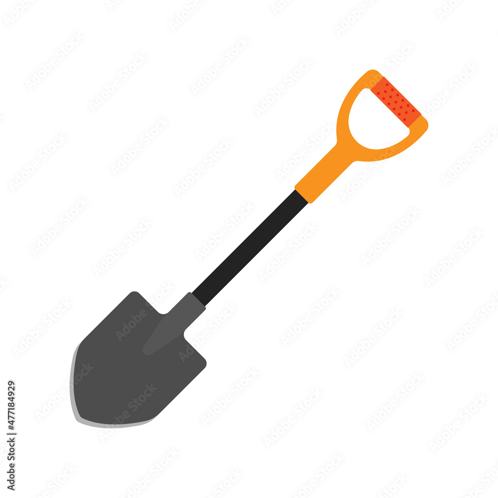 Shovel icon. Colored silhouette. Front view. Vector simple flat graphic illustration. The isolated object on a white background. Isolate.