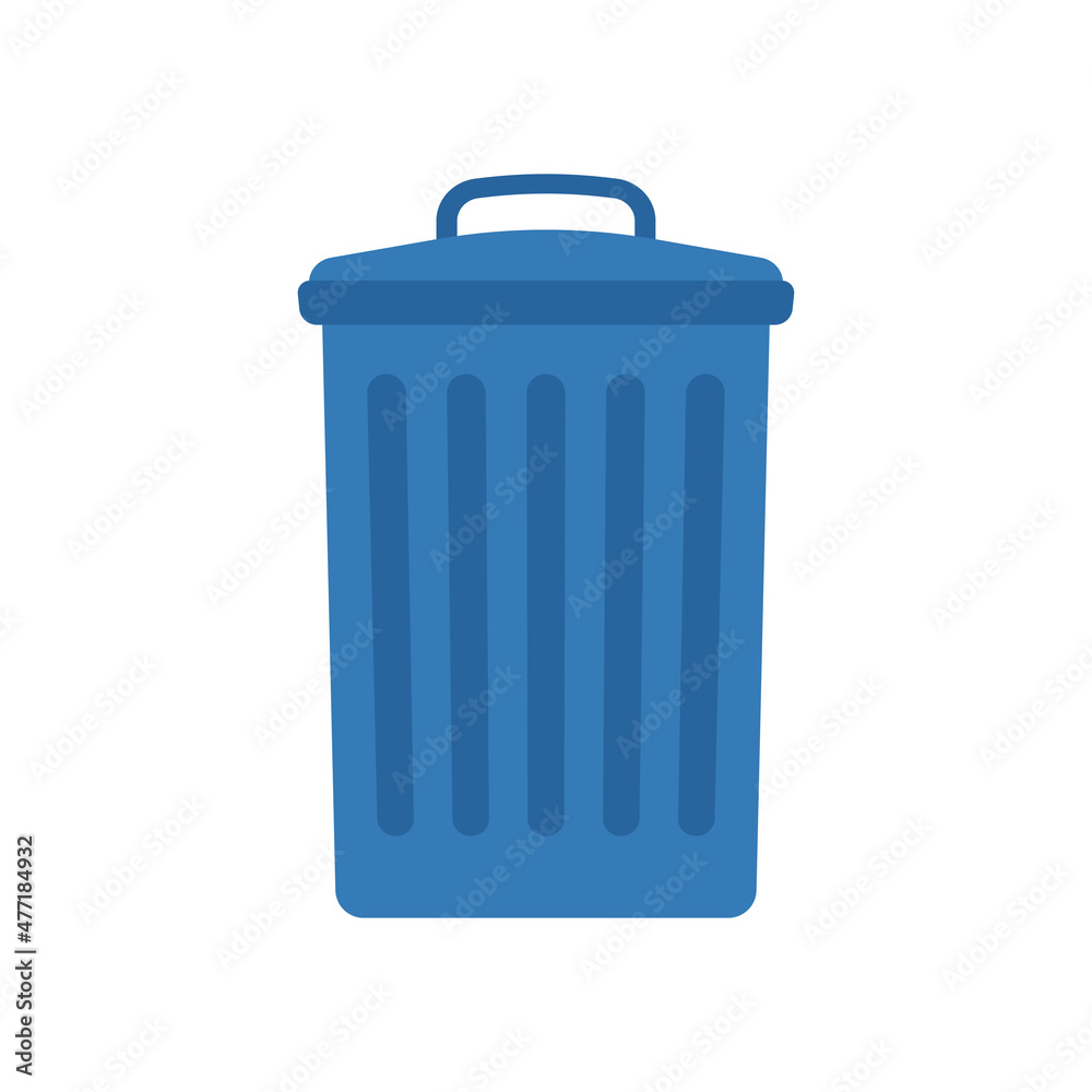 Trash bin icon. Trash can. Colored silhouette. Front side view. Vector simple flat graphic illustration. The isolated object on a white background. Isolate. Trash bin icon. Trash can. Colored silhouette. Front side view. Vector simple flat graphic illustration. The isolated object on a white background. Isolate.