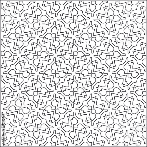 floral pattern background.Repeating geometric pattern from striped elements.  Black pattern. 