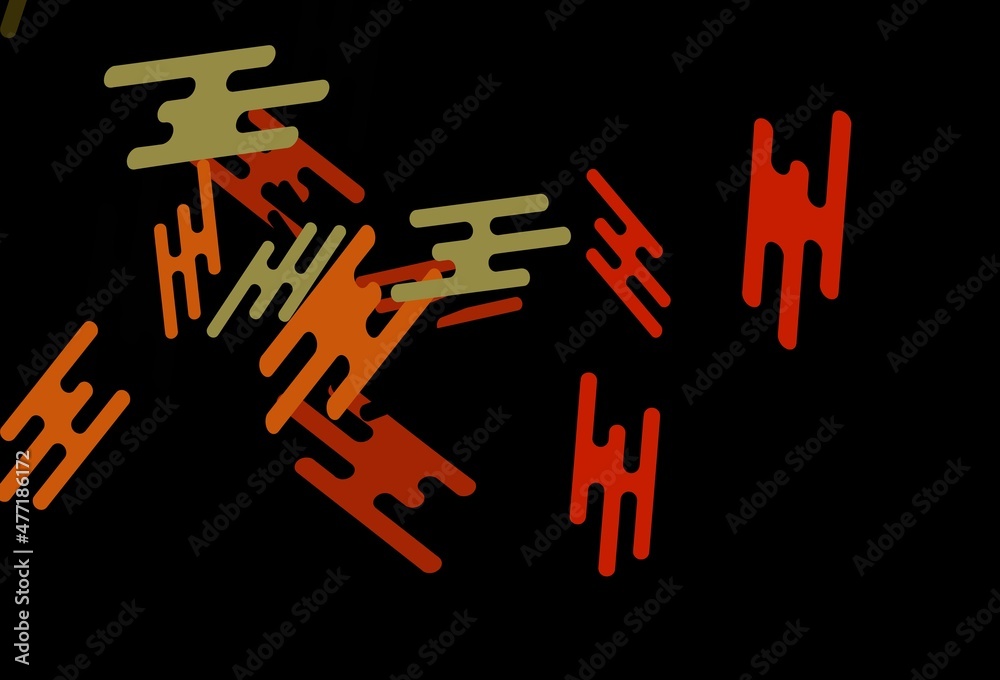 Fototapeta premium Dark Orange vector backdrop with long lines.