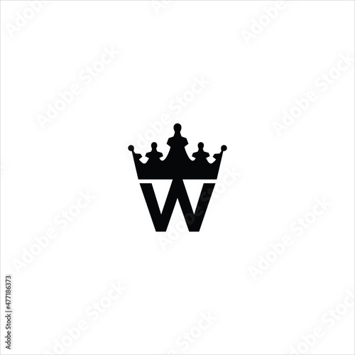 letter w logo vector crown template