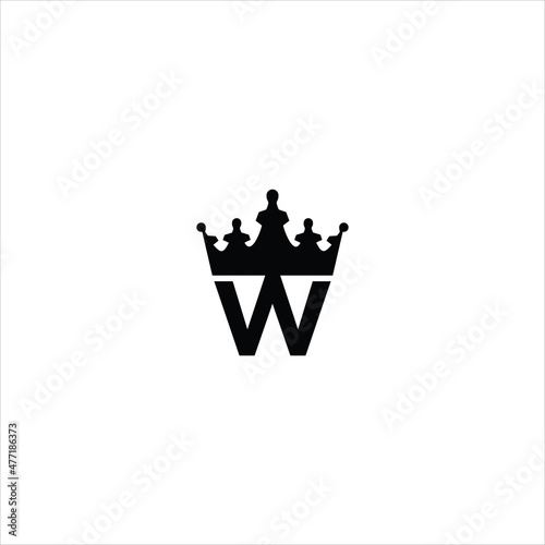 letter w logo vector crown template