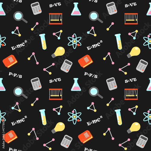 seamless pattern on the topic of science and experiments