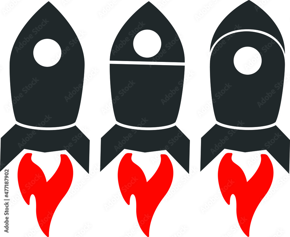 Obraz premium Rocket icon vector image, rocket, startup icon. Vector illustration, flat design