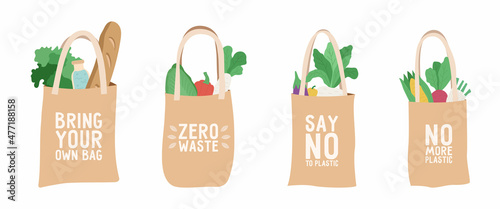 Eco bags with vegetables