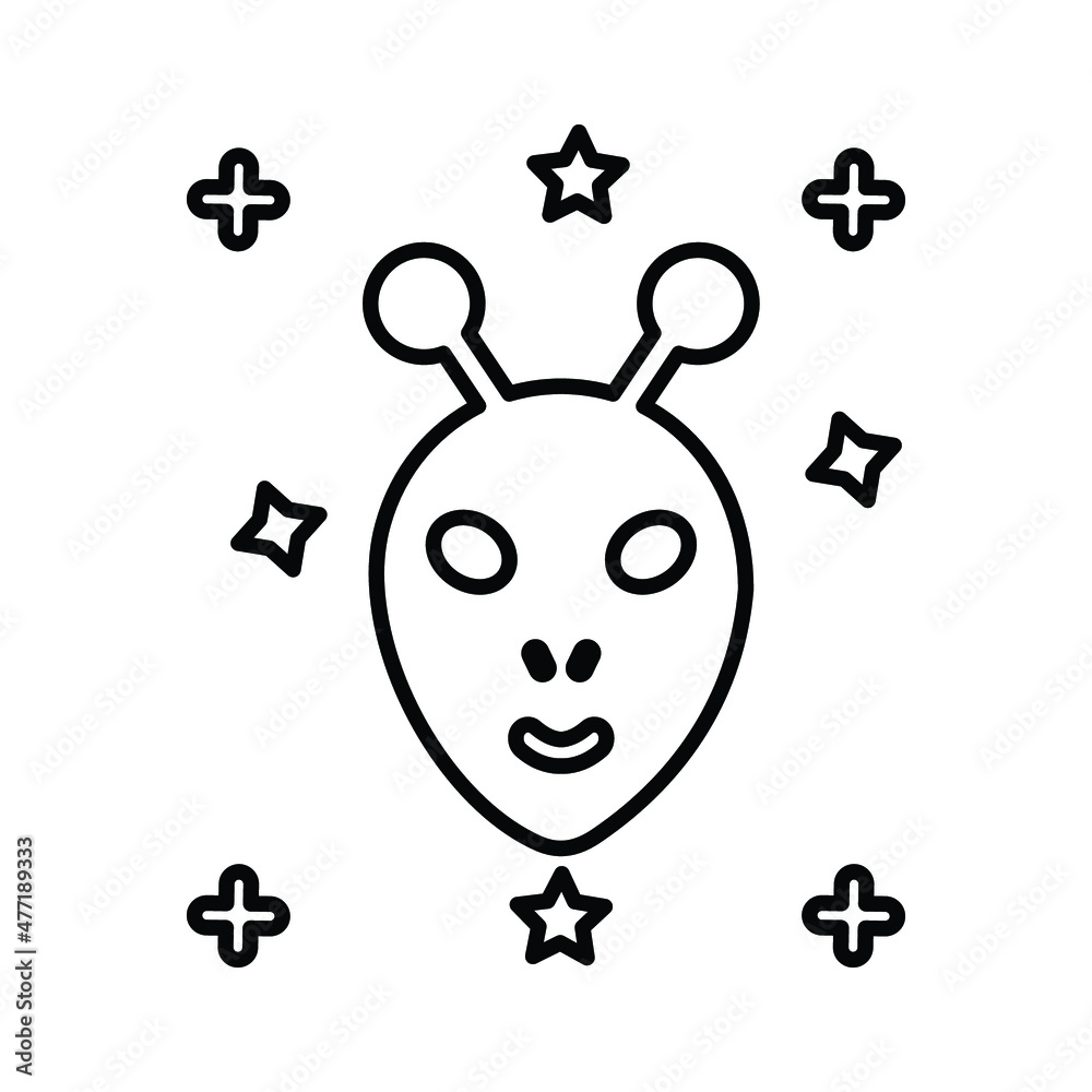 Alien, galaxy, science icon. outline icon. Line vector sketch.. Alien, galaxy, science icon. outline icon. Line vector sketch..