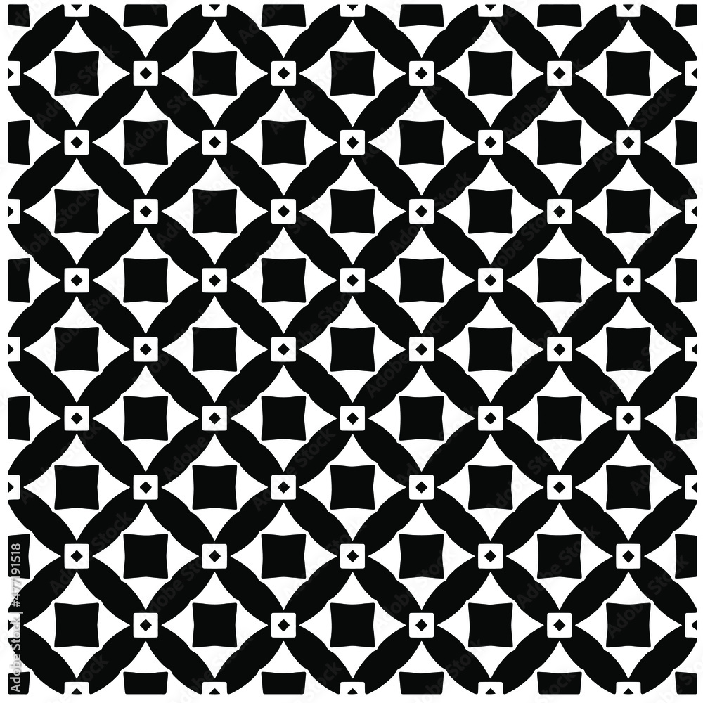 Naklejka premium Seamless vector pattern in geometric ornamental style. Black pattern.Design element for prints, backgrounds, template, web pages and textile pattern. Geometric art.