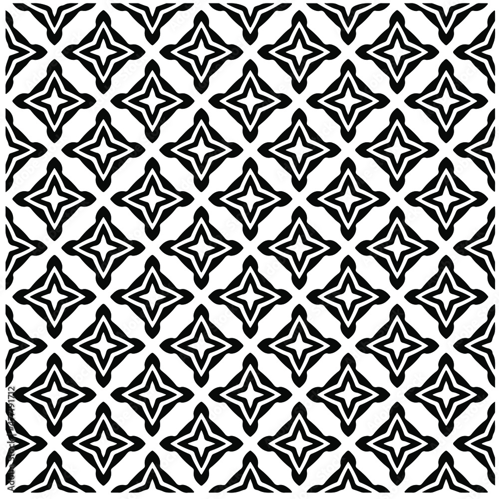 Seamless vector pattern in geometric ornamental style. Black  pattern.Design element for prints, backgrounds, template, web pages 
and textile pattern. Geometric art.