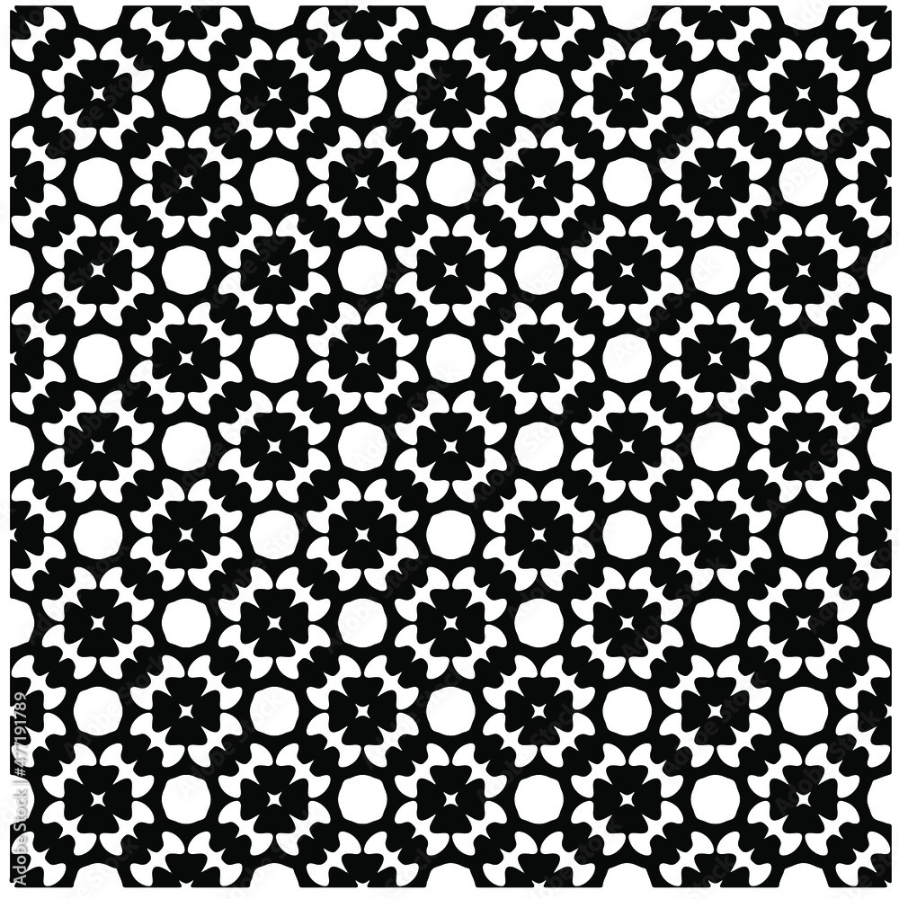 Seamless vector pattern in geometric ornamental style. Black  pattern.Design element for prints, backgrounds, template, web pages 
and textile pattern. Geometric art.