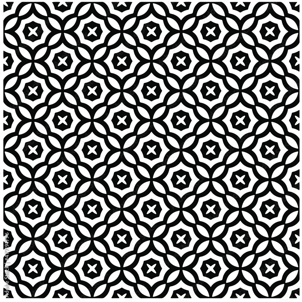 Seamless vector pattern in geometric ornamental style. Black  pattern.Design element for prints, backgrounds, template, web pages 
and textile pattern. Geometric art.