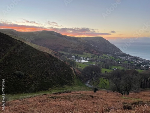 Sunset Over Mountains Of Penmaenmawr, North Wales photo